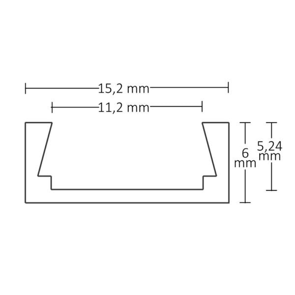 LED Montageprofil MINI-AB10, eloxiert L: 200cm