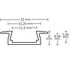 LED Einbauprofil MINI-EB10, eloxiert L: 200cm