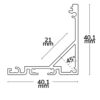 LED Eckprofil CORNER20n Aluminium eloxiert, 200cm