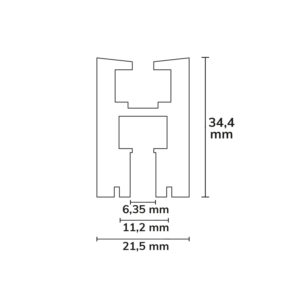 115729_skizze LED Glaskantenprofil Decke/Wand Aluminium eloxiert 2m