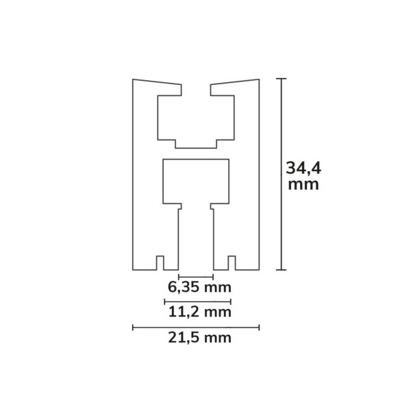 LED Glaskantenprofil Decke/Wand Aluminium eloxiert 2m