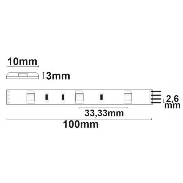 LED SIL-RGB Flexband, 12V DC, 7,2W, IP66, 5m Rolle, 30 LED/m