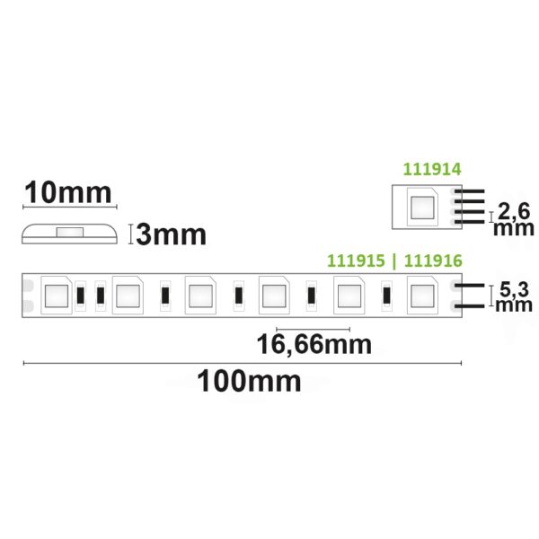 LED SIL-RGB Flexband, 24V DC, 14,4W, IP66, 5m Rolle, 60 LED/m