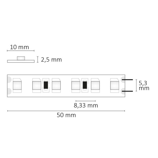 LED HEQ825 Flexband Classic, 24V DC, 16W, IP20, 2500K, 5m Rolle, 120 LED/m