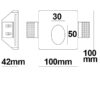 Gips Wand-Einbauleuchte, für G4/MR11 Spots, kleine Bauform