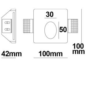 112169_2_iso Gips Wand-Einbauleuchte, für G4/MR11 Spots, kleine Bauform