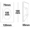 Gips Wand-Einbauleuchte, viereckig, für G4/MR11 Spots, große Bauform