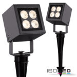 LED Aussenstrahler Cube IP65, 4x2W CREE, anthrazit, warmweiß