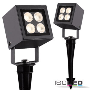 LED Aussenstrahler Cube IP65, 4x2W CREE, anthrazit, warmweiß