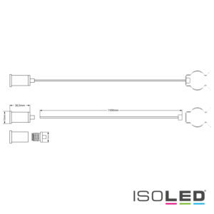 112384-2-01_skizze_neutral Seilabhängung (2 Stk) für T8 Röhren mit Deckenverschraubung inkl. Stahlseile 1,5m und Clips
