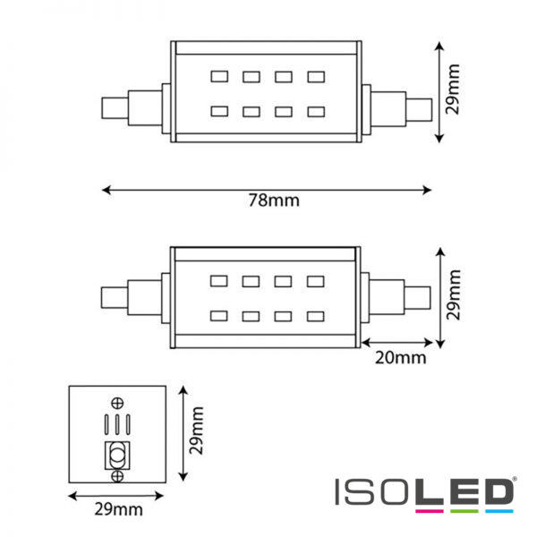 R7s LED Stab SLIM, 5 Watt , 24 SMD, L: 78mm, warmweiß