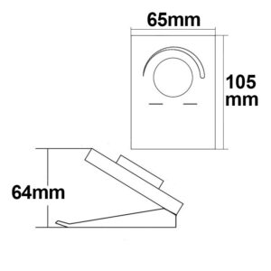 112495_skizze1 Sys-One single color 1 Zone Tisch-Drehknopf-Fernbedienung mit Batterie