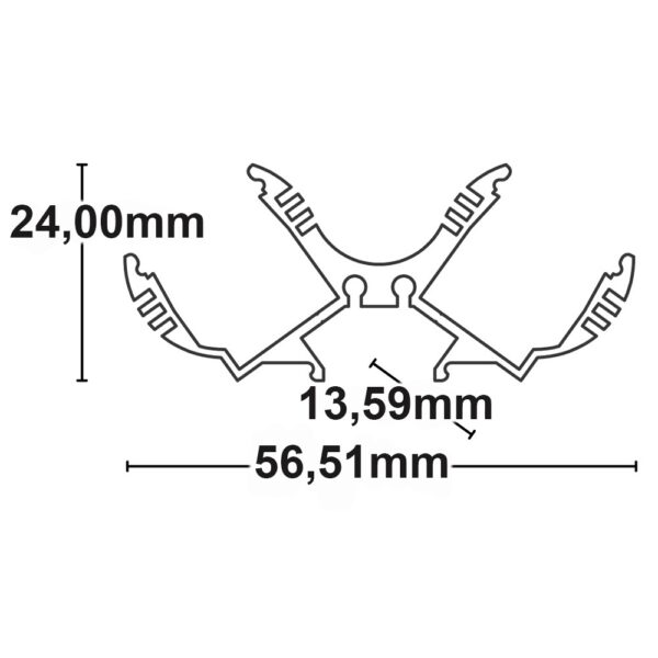 LED Leuchtenprofil LOOP13 Aluminium eloxiert, 200cm