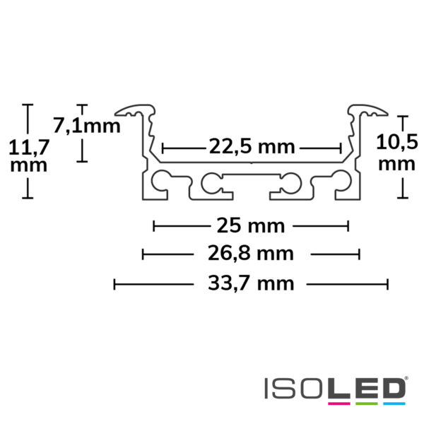 LED Einbauprofil DIVE24 FLAT V1 Aluminium eloxiert, 200cm