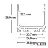 LED Aufbauprofil SURF24 Aluminium eloxiert, 200cm