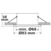 Einbaurahmen Sys-68 für GU10/MR16 Spots, IP65, inkl. GU10 Sockel u. Glaslinse (exkl. Cover)