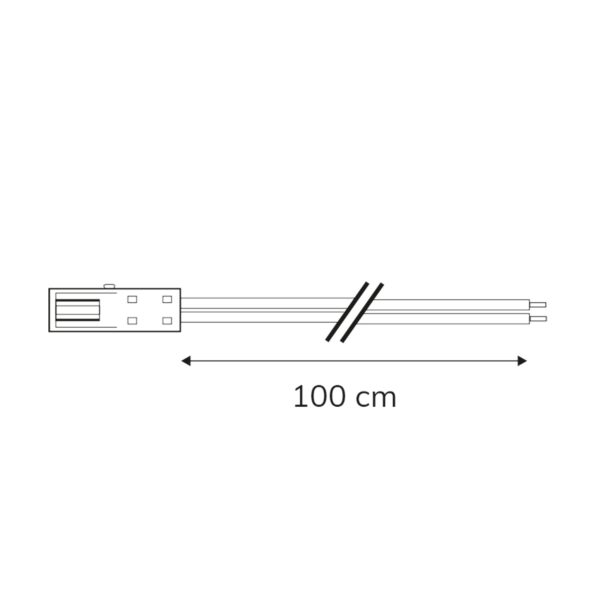 MiniAMP Anschlussbuchse female, 100cm, 2-polig, weiß, max. 3A