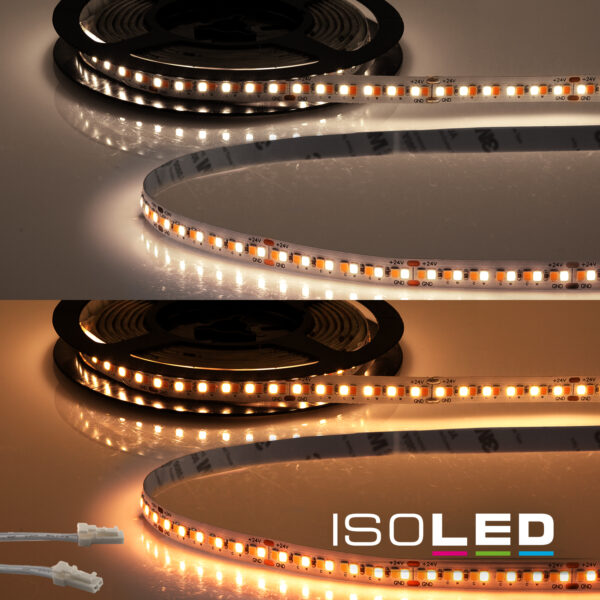 LED CRI919/940 MiniAMP CCT Flexband, 24V DC, 15W, IP20, 120cm, 2 polig, Kabel mit Stecker, 240 LED/m
