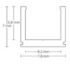 LED Aufbauprofil SURF6 Aluminium schwarz RAL9005, 200cm
