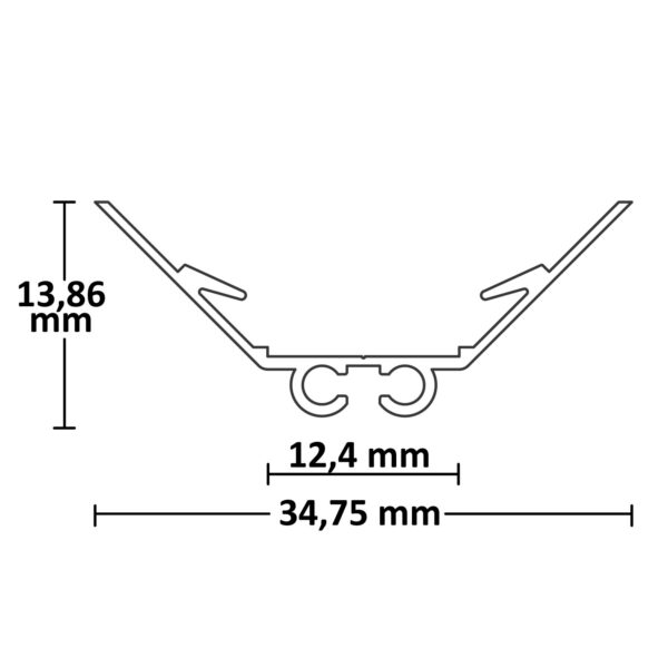 LED Eckprofil CORNER12 BORDERLESS Aluminium eloxiert, 200cm