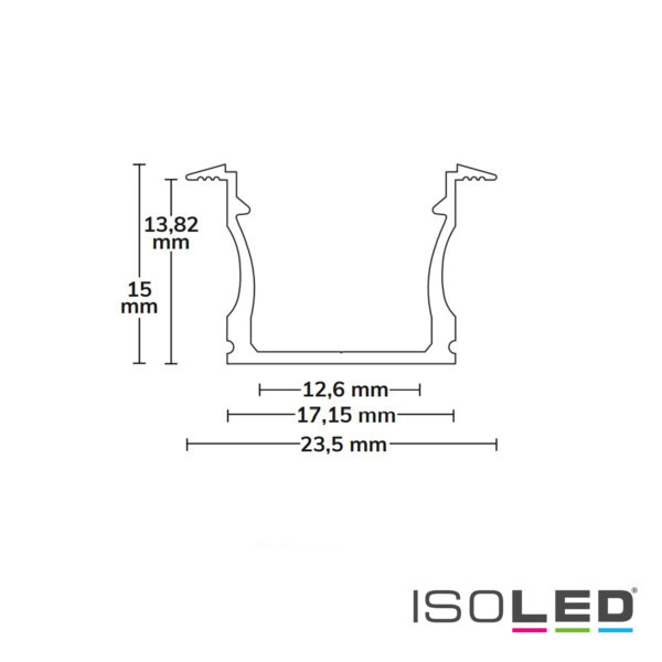 LED Einbauprofil PURE12 D Aluminium eloxiert, 200cm