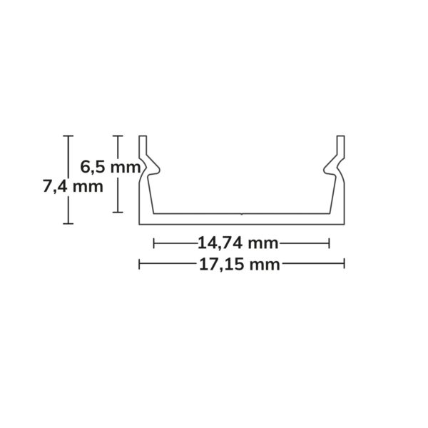LED Aufbauprofil PURE14 S Aluminium schwarz RAL 9005, 200cm