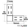 Kontakt-Eck-Verbinder Universal (max. 5A) K2-28 für 2-pol. IP20 Flexstripes mit Breite 8mm