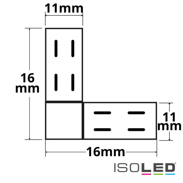 Kontakt-Eck-Verbinder Universal (max. 5A) K2-28 für 2-pol. IP20 Flexstripes mit Breite 8mm