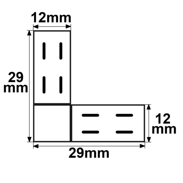 Kontakt-Eck-Verbinder Universal (max. 5A) K2-210 für 2-pol. IP20 Flexstripes mit Breite 10mm