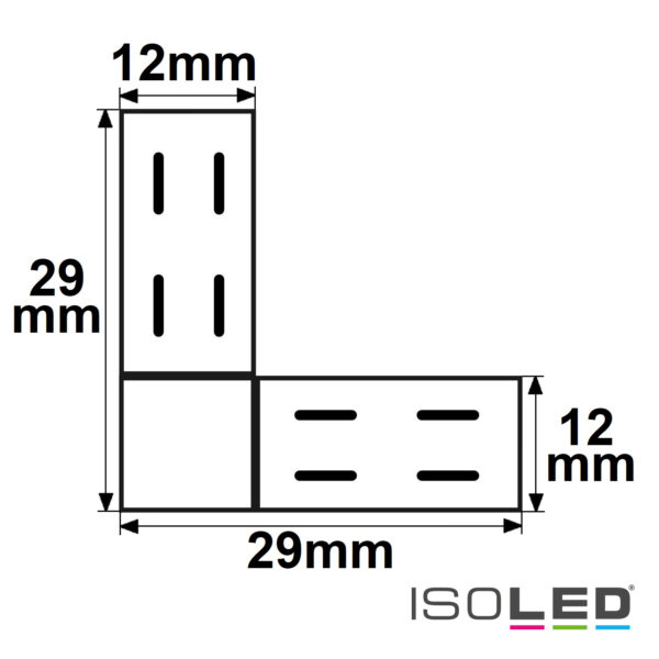 Kontakt-Eck-Verbinder Universal (max. 5A) K2-210 für 2-pol. IP20 Flexstripes mit Breite 10mm