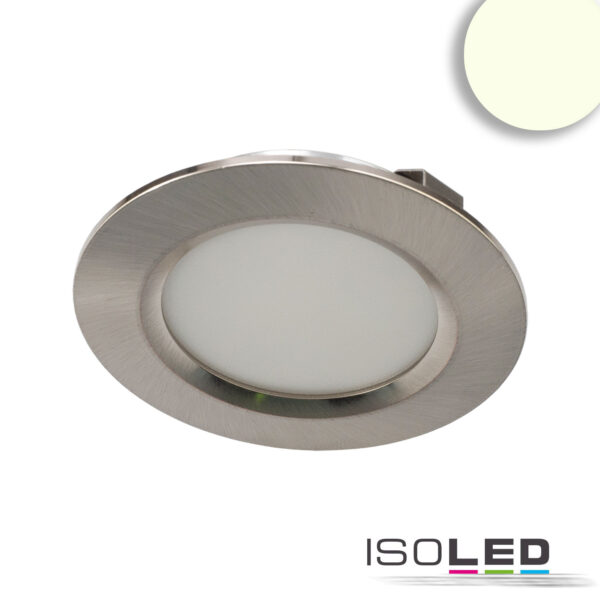 LED Möbeleinbaustrahler MiniAMP silber, 3W, 120°, 24V DC weißdynamisch, dimmbar
