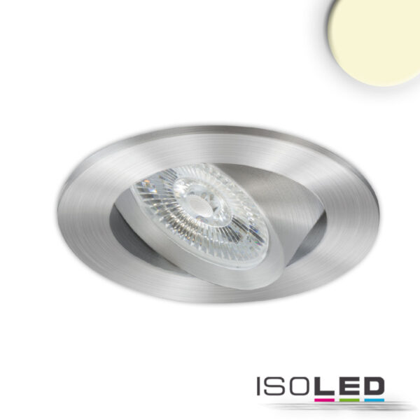 LED Einbauleuchte Slim68 MiniAMP Alu gebürstet, rund, 8W, 24V DC, warmweiß, dimmbar