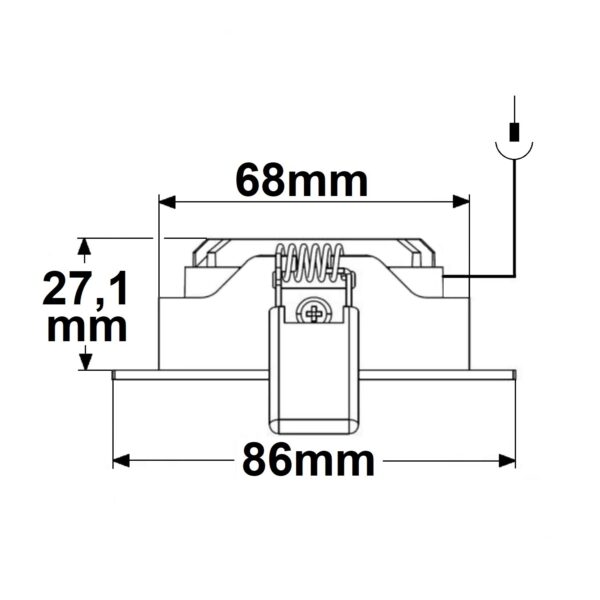LED Einbauleuchte Slim68 MiniAMP Alu gebürstet, rund, 8W, 24V DC, warmweiß, dimmbar