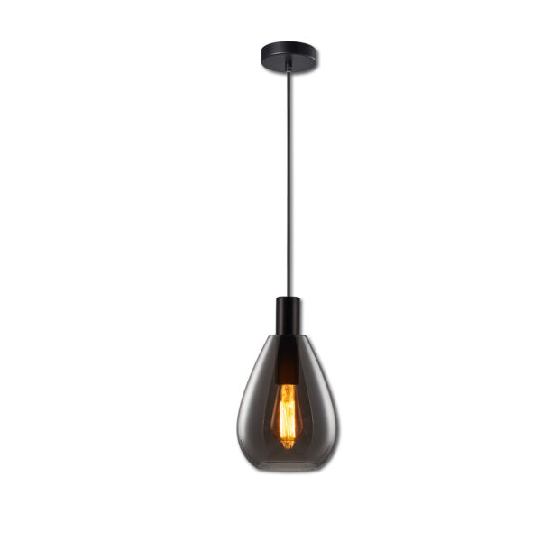 Pendelleuchte, Smoky Glas, E27, 50-300cm, exkl. Leuchtmittel, exkl. Baldachin