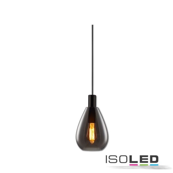 Pendelleuchte, Smoky Glas, E27, 50-300cm, exkl. Leuchtmittel, exkl. Baldachin