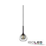 Pendelleuchte, clear/black Glas, E14, 50-300cm, exkl. Leuchtmittel, exkl. Baldachin