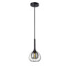 Pendelleuchte, clear/black Glas, E14, 50-300cm, exkl. Leuchtmittel, exkl. Baldachin