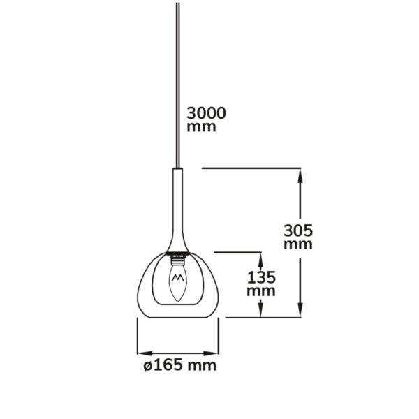 Pendelleuchte, clear/black Glas, E14, 50-300cm, exkl. Leuchtmittel, exkl. Baldachin