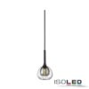 Pendelleuchte, clear/black Glas, E14, 50-300cm, exkl. Leuchtmittel, exkl. Baldachin