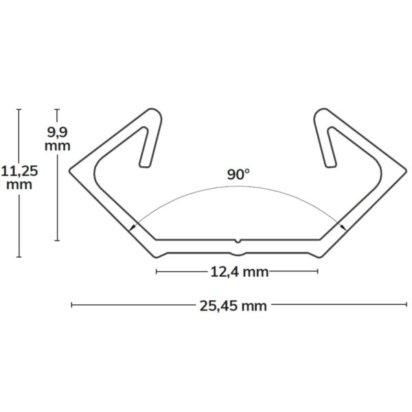 LED Eckprofil CORNER11n Aluminium weiß RAL9010, 200cm