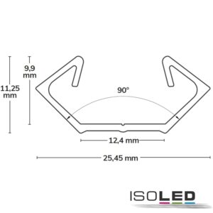 112293_2_iso LED Eckprofil CORNER11n Aluminium schwarz RAL9005, 200cm