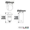 LED Bodeneinbaustrahler, rund 1SIDE 60mm, schwarz, 12-24V, IP67, 3W, 60°, warmweiß