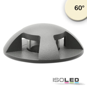 LED Bodeneinbaustrahler, rund 4SIDE 60mm, schwarz, 12-24V, IP67, 3W, 60°, warmweiß
