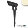 LED Gartenstrahler, rund, Aluminium, schwarz, 12-24V, IP65, 6W, 30°, warmweiß, inkl. Erdspieß