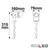 LED Gartenstrahler, rund, Aluminium, schwarz, 12-24V, IP65, 6W, 30°, warmweiß, inkl. Erdspieß