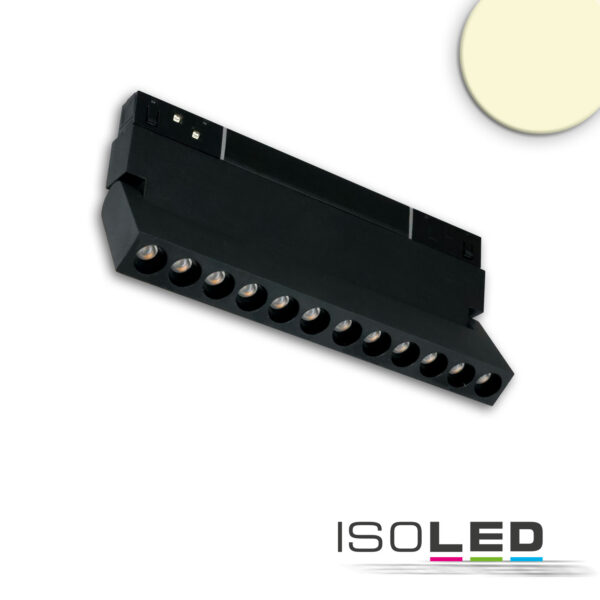 Track48 Raster-Schienen-Strahler 22cm schwarz, 12W, 36°, UGR<19, 48V DC, 3000K, CRI90