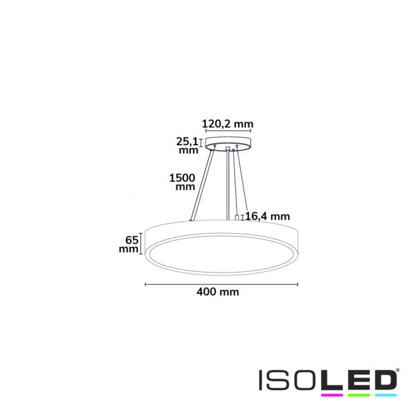 LED Hängeleuchte UGR<19 2H, schwarz, 20W|30W, IP42, DN400, 2700|3000|4000K, dimmbar, exkl. Kabel