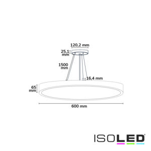 116168_skizze_a LED Hängeleuchte UGR<19 2H, schwarz, 40W|50W, IP42, DN600, 2700|3000|4000K, dimmbar, exkl. Kabel