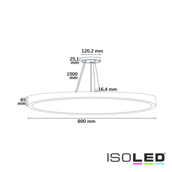 LED Hängeleuchte UGR<19 2H, schwarz, 60W|70W, IP42, DN800, 2700|3000|4000K, dimmbar, exkl. Kabel