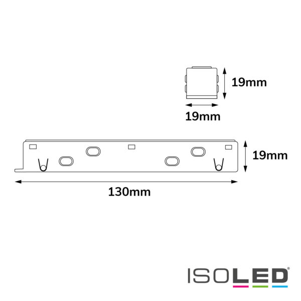 Track48 Linear-Verbinder-Mini, starr, stromführend, schwarz, max. 6A, 4-polig